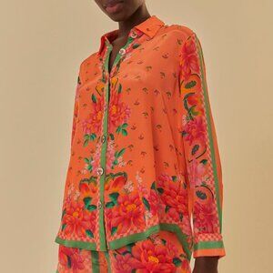 Orange Fruit Garden Scarf Long Sleeve Shirt